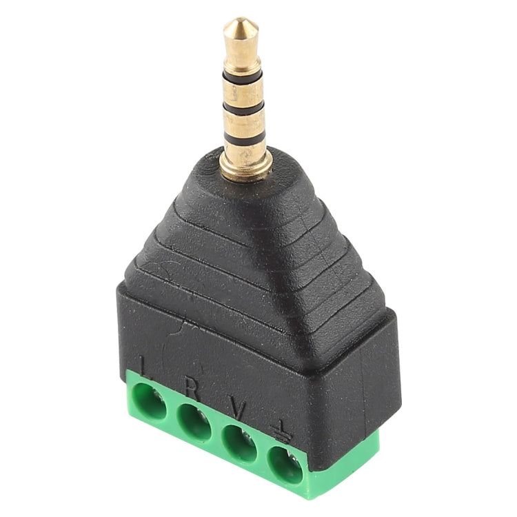 3.5mm Male Plug 4 Pole 4 Pin Terminal Block Stereo Audio Connector, 3.5mm Male (4 Pin)