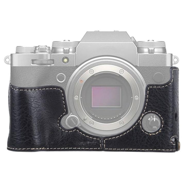 1/4 inch Thread Litchi Texture PU Leather Camera Half Case Base for FUJIFILM X-T4, For FUJIFILM X-T4 Litchi