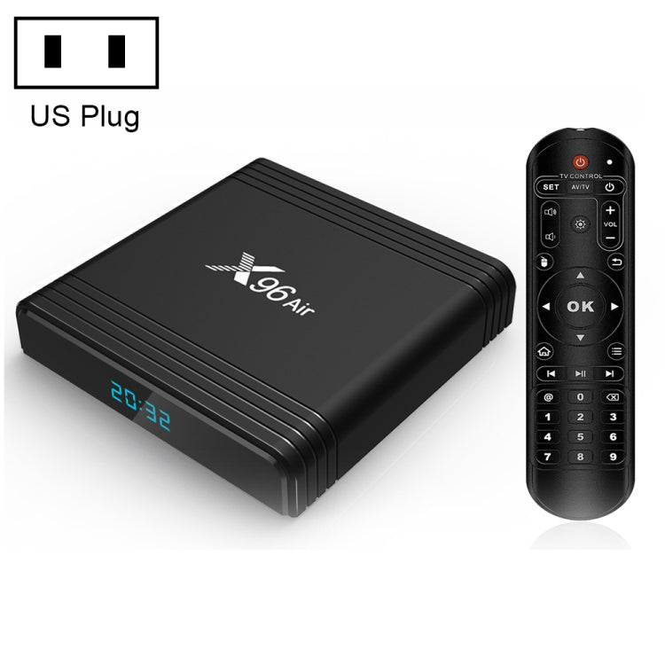 X96 Air 8K Smart TV BOX Android 9.0 Media Player with Remote Control, Quad-core Amlogic S905X3, RAM: 4GB, ROM: 32GB, Dual Band WiFi, Bluetooth, AU Plug, 4GB+32GB