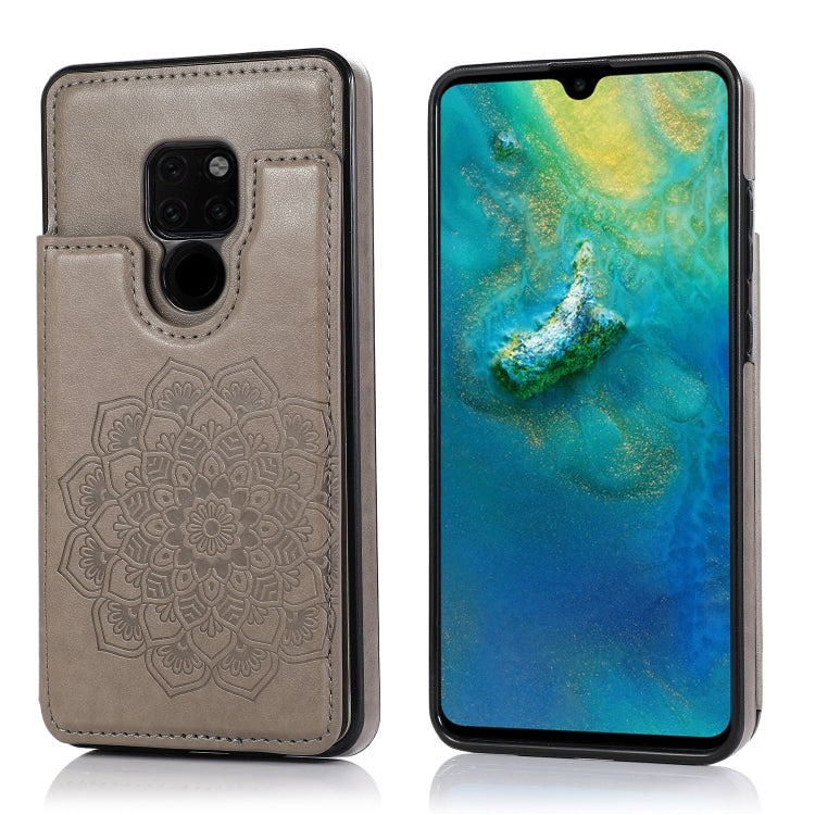 Double Buckle Mandala Pattern PU+TPU Protective Case with Card Slots & Holder & Photo Frame, For Huawei Mate 20, For Huawei Mate 20 Lite, For Huawei Mate 20 Pro, For Huawei Mate 30, For Huawei Mate 30 Pro, For Huawei P30, For Huawei P30 Lite