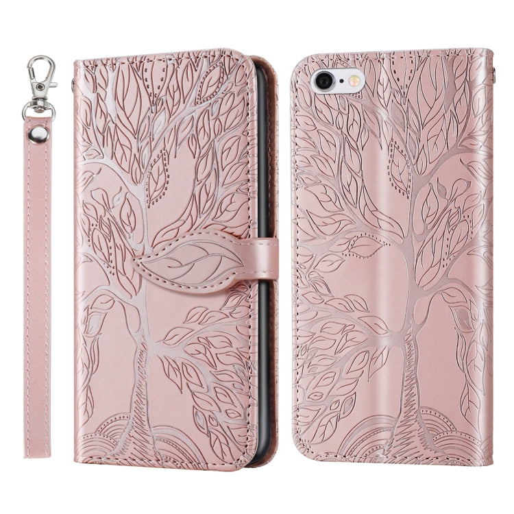 Life of Tree Embossing Pattern Horizontal Flip Leather Case with Holder & Card Slot & Wallet & Photo Frame & Lanyard, For iPhone 6 & 6s, For iPhone 6 Plus & 6s Plus, For iPhone 8 & 7, For iPhone 8 Plus & 7 Plus, For iPhone 11 Pro, For iPhone 11