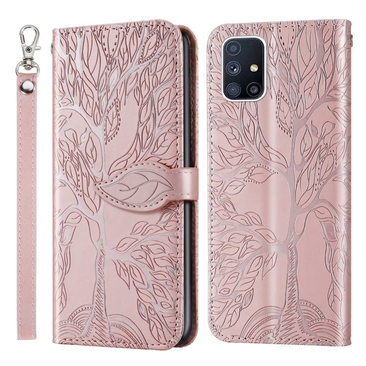 Life of Tree Embossing Pattern Horizontal Flip Leather Case with Holder & Card Slot & Wallet & Photo Frame & Lanyard, For Samsung Galaxy M40s, For Samsung Galaxy A70, For Samsung Galaxy A71, For Samsung Galaxy M51 (Side Fingerprint)
