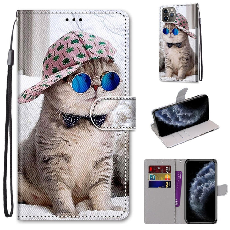 Coloured Drawing Cross Texture Horizontal Flip PU Leather Case with Holder & Card Slots & Wallet & Lanyard, For iPhone 11, For iPhone 11 Pro