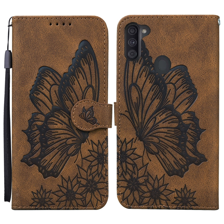 Retro Skin Feel Butterflies Embossing Horizontal Flip Leather Case with Holder & Card Slots & Wallet, For Samsung Galaxy A11, For Samsung Galaxy A12 5G, For Samsung Galaxy A21, For Samsung Galaxy A21s, For Samsung Galaxy A42 5G, For Samsung Galaxy A51