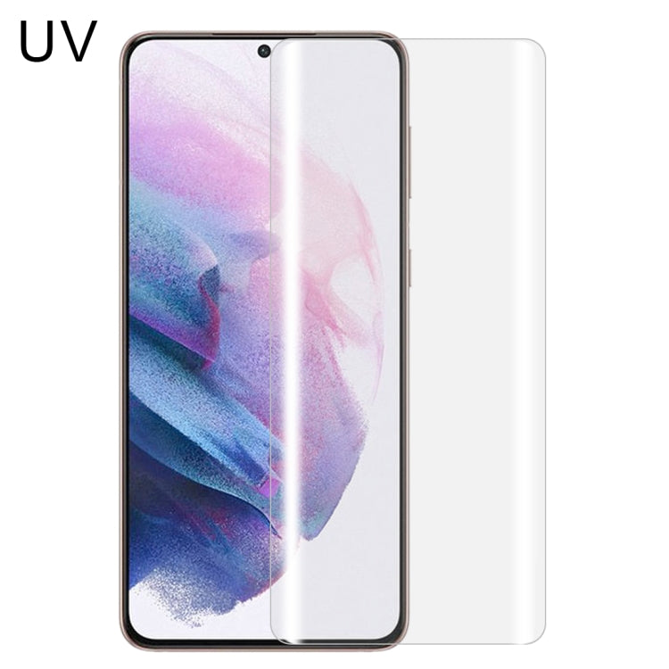 UV Liquid Curved Full Glue Tempered Glass Film, For Samsung Galaxy S21 5G, For Samsung Galaxy S21 Ultra 5G, For Samsung Galaxy S21+ 5G