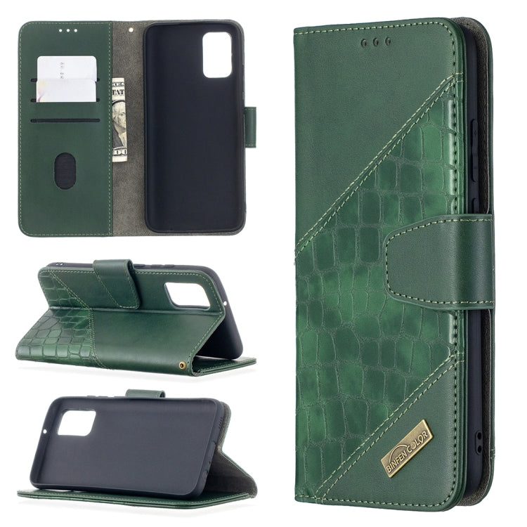 Matching Color Crocodile Texture Horizontal Flip PU Leather Case with Wallet & Holder & Card Slots, For Samsung Galaxy A02s (EU Version)