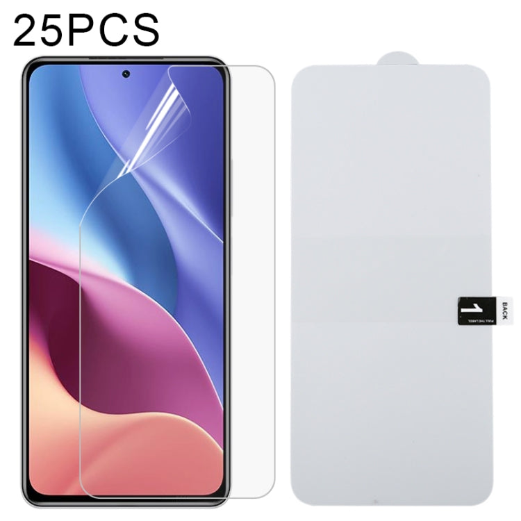 25 PCS Full Screen Protector Explosion-proof Hydrogel Film, For Xiaomi Redmi K40 / K40 Pro (25 PCS), For OPPO Realme GT 5G / Realme GT Master (25 PCS), For Xiaomi Redmi K40 Pro+ (25 PCS), For Xiaomi Redmi Note 10 4G / 5G / Note 10s (25 PCS)