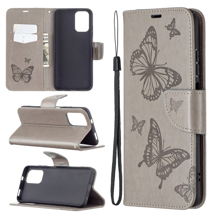 Two Butterflies Embossing Pattern Horizontal Flip Leather Case with Holder & Card Slot & Wallet & Lanyard, For Xiaomi Redmi Note 10 4G, For Nokia 5.4