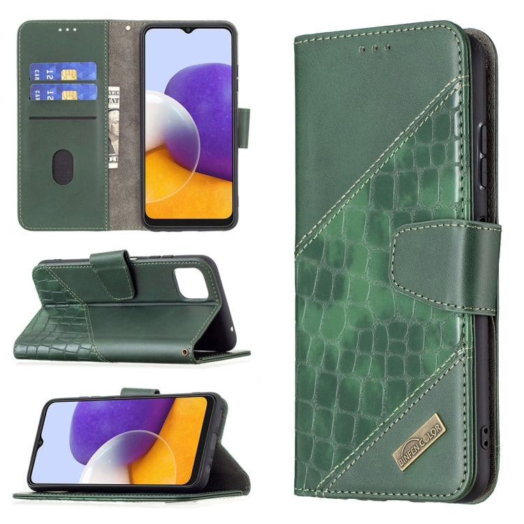 Matching Color Crocodile Texture Horizontal Flip PU Leather Case with Wallet & Holder & Card Slots, For Nokia G20, For Samsung Galaxy A22 5G