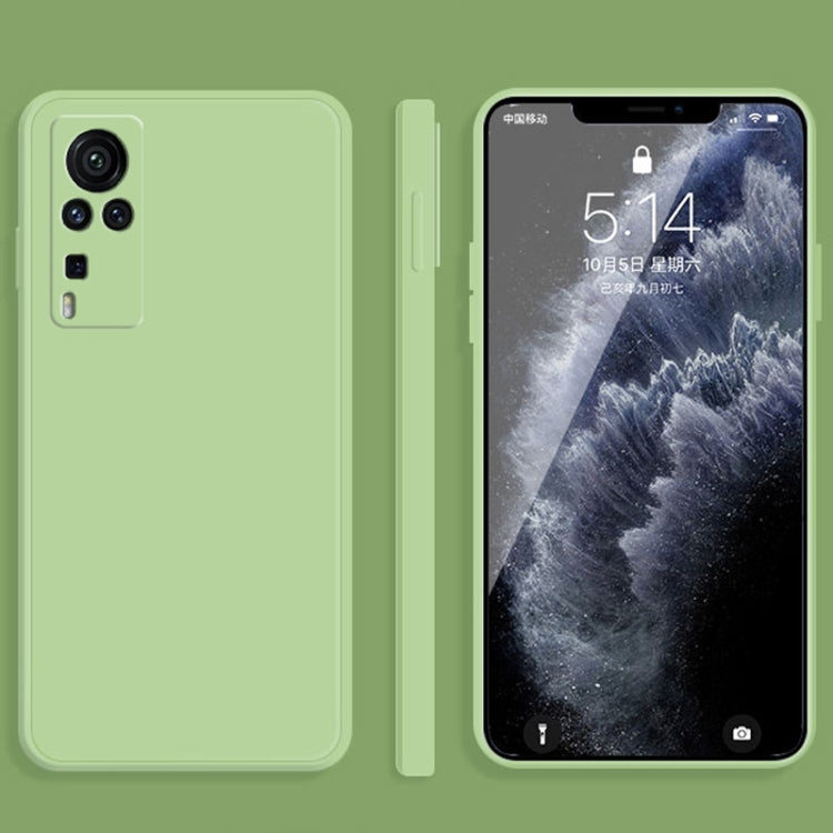 Solid Color Imitation Liquid Silicone Straight Edge Dropproof Full Coverage Protective Case, For vivo X60 Pro