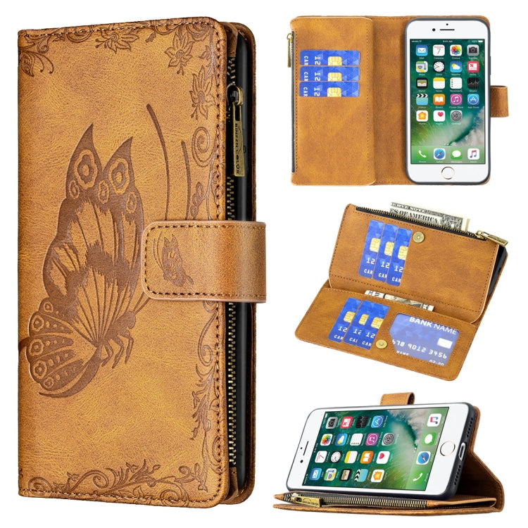 Flying Butterfly Embossing Pattern Zipper Horizontal Flip Leather Case with Holder & Card Slots & Wallet, For iPhone 8 / 7, For iPhone 8 Plus / 7 Plus, For iPhone XS / X, For iPhone XR, For iPhone XS Max, For iPhone 11, For iPhone 11 Pro