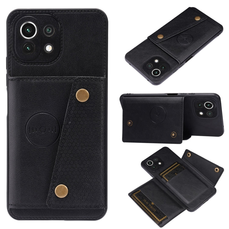 Double Buckle PU + TPU Shockproof Magnetic Protective Case with Card Slot & Holder, For Xiaomi Redmi Note 10 Pro Max, For Xiaomi Mi 11 Ultra, For Xiaomi Mi 11 Pro, For Xiaomi Mi 11 Lite