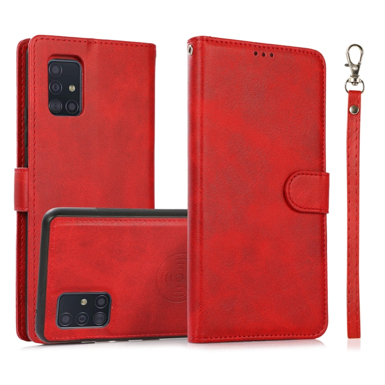 Calf Texture 2 in 1 Detachable Magnetic Back Cover Horizontal Flip Leather Case with Holder & Card Slots & Wallet & Photo Frame, For Samsung Galaxy A51 5G, For Samsung Galaxy A52 5G / 4G, For Samsung Galaxy A70, For Samsung Galaxy A71