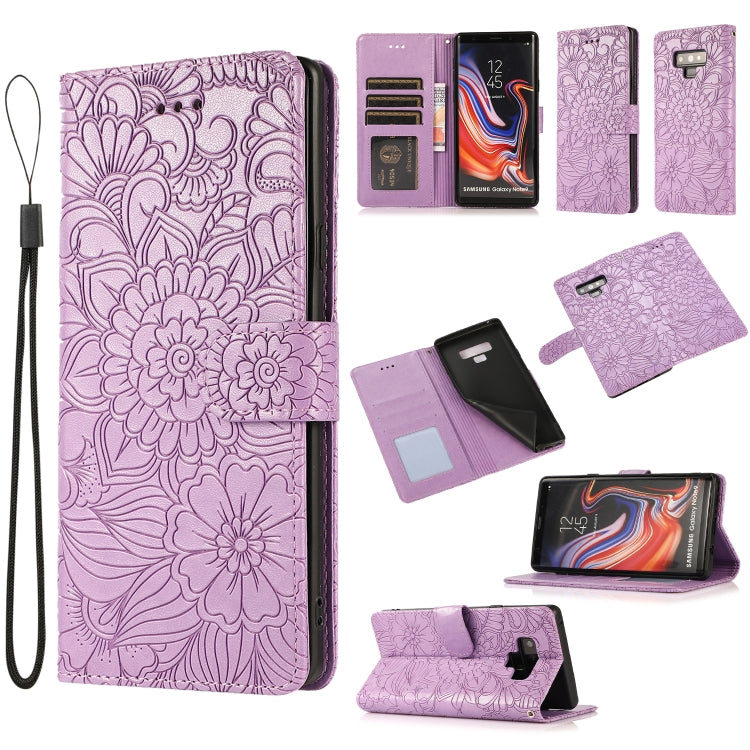 Skin Feel Embossed Sunflower Horizontal Flip Leather Case with Holder & Card Slots & Wallet & Lanyard, For Samsung Galaxy Note9, For Samsung Galaxy Note20 Ultra, For Samsung Galaxy S20 Ultra, For Samsung Galaxy S21 Ultra 5G, For Samsung Galaxy A30s