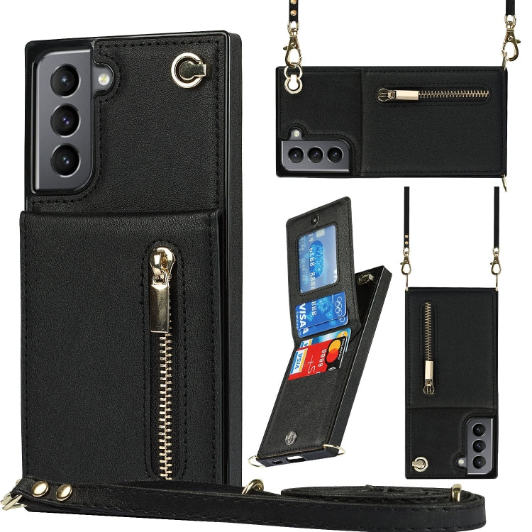Cross-body Zipper Square TPU+PU Back Cover Case with Holder & Card Slots & Wallet & Strap, For Samsung Galaxy S21 5G, For Samsung Galaxy S21+ 5G, For Samsung Galaxy S21 Ultra 5G, For Samsung Galaxy S20, For Samsung Galaxy S20+