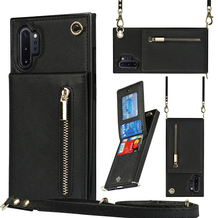 Cross-body Zipper Square TPU+PU Back Cover Case with Holder & Card Slots & Wallet & Strap, For Samsung Galaxy Note10+, For Samsung Galaxy S10, For Samsung Galaxy S10 Plus, For Samsung Galaxy S10e, For Samsung Galaxy S9, For Samsung Galaxy S9 Plus