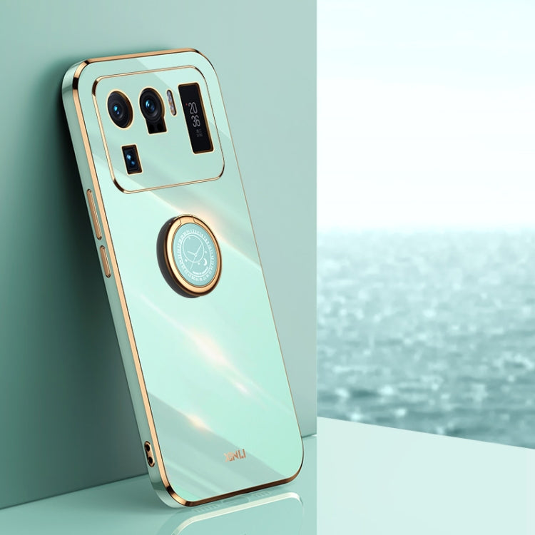 XINLI Straight Edge 6D Electroplate TPU Phone Case with Ring Holder, For Xiaomi Mi 9, For Xiaomi Mi 10 5G, For Xiaomi Mi 10S, For Xiaomi Mi 10T Lite 5G, For Xiaomi Mi 11, For Xiaomi Mi 11 Ultra