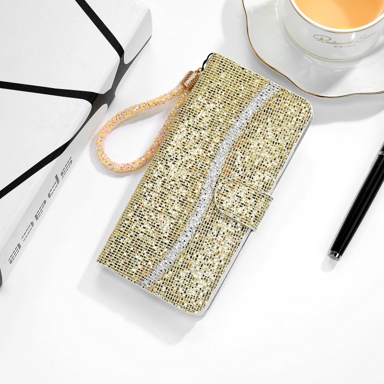 Glitter Powder Horizontal Flip Leather Case with Card Slots & Holder & Lanyard, For iPhone 13 mini, For iPhone 13, For iPhone 13 Pro, For iPhone 13 Pro Max, For Samsung Galaxy A03s(EU Version)