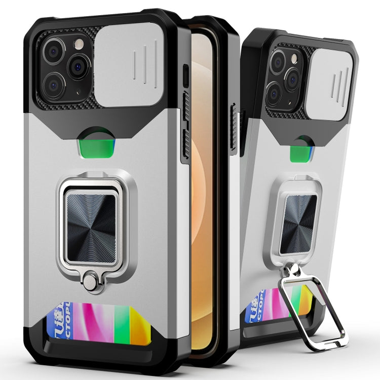 Sliding Camera Cover Design PC + TPU Shockproof Case with Ring Holder & Card Slot, For iPhone 13 mini, For iPhone 13, For iPhone 13 Pro, For iPhone XS / X, For iPhone XR, For iPhone 11 Pro, For iPhone 11 Pro Max, For iPhone 12 / 12 Pro