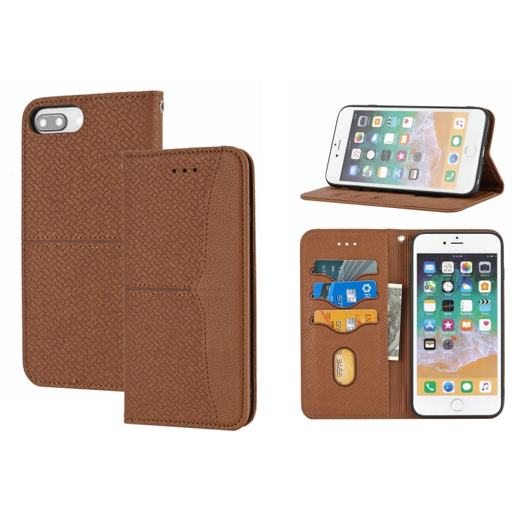 Woven Texture Stitching Magnetic Horizontal Flip PU Leather Case with Holder & Card Slots & Wallet & Lanyard, For iPhone 8 Plus / 7 Plus, For iPhone 11, For iPhone 11 Pro, For iPhone 11 Pro Max, For iPhone 12 / 12 Pro, For iPhone 12 Pro Max