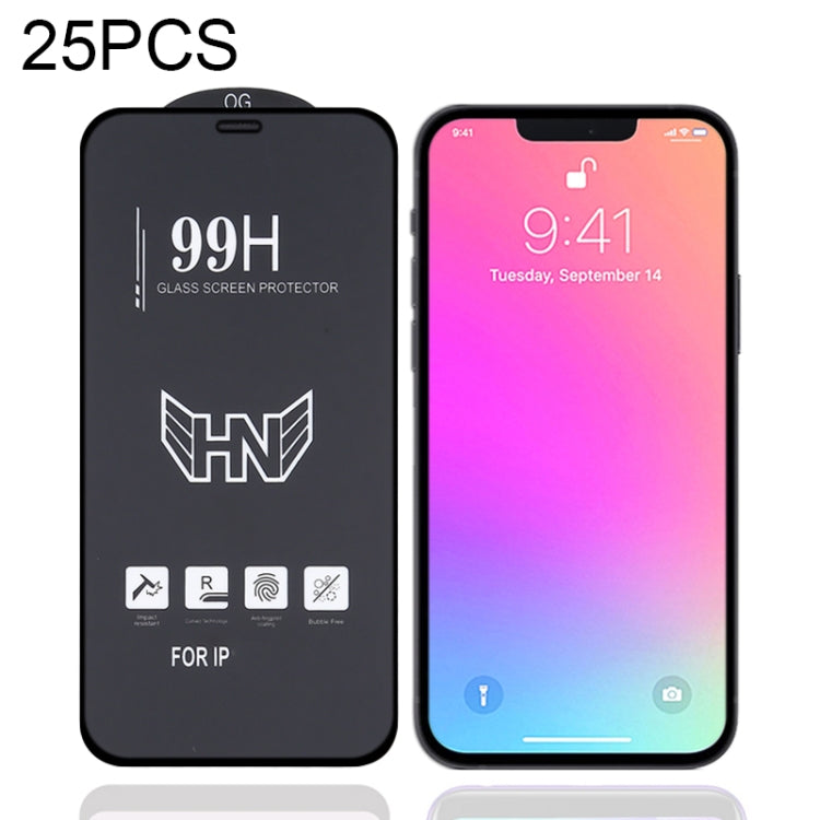 For iPhone 17e / 16e / 13 / 13 Pro 25pcs High Aluminum Large Arc Full Screen Tempered Glass Film, For iPhone 13 mini (25 PCS), For iPhone 17e / 16e / 13 / 13 Pro (25pcs), For iPhone 13 Pro Max (25pcs)