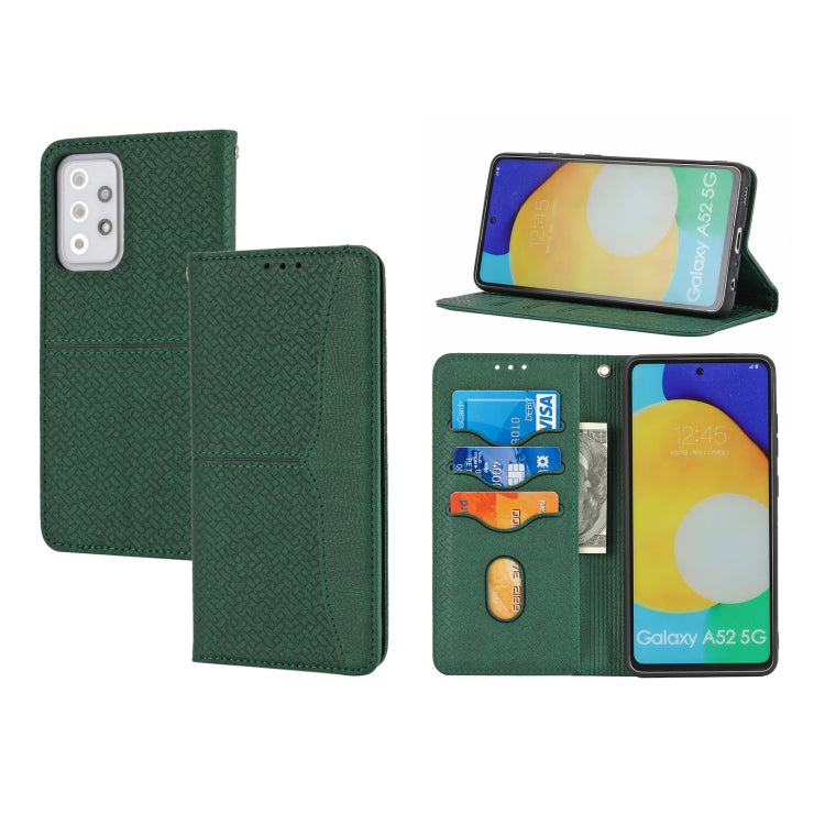 Woven Texture Stitching Magnetic Horizontal Flip PU Leather Case with Holder & Card Slots & Wallet & Lanyard, For Samsung Galaxy A52 4G / 5G, For Samsung Galaxy S20 FE, For Samsung Galaxy A02s 164mm, For Samsung Galaxy A02s 166mm