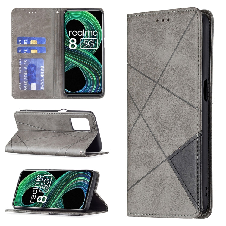Rhombus Texture Horizontal Flip Magnetic Leather Case with Holder & Card Slots, For OPPO Reno6, For OPPO Realme 8 / 8 Pro, For OPPO Realme C15 / C12 / C25, For OPPO Realme C21 / C20, For OPPO Realme 8 5G / V13
