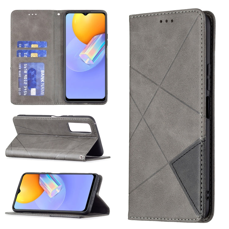 Rhombus Texture Horizontal Flip Magnetic Leather Case with Holder & Card Slots, For vivo V21e 4G, For vivo V21e 5G, For vivo V21, For vivo Y11/Y15/Y12/Y17, For vivo Y20, For vivo Y51 2020 / Y51a / Y51s