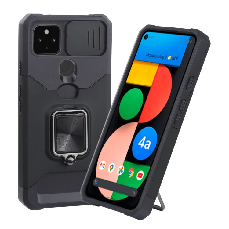 Sliding Camera Cover Design PC + TPU Shockproof Case with Ring Holder & Card Slot, For Google Pixel 5a 5G, For Samsung Galaxy A42 5G, For Samsung Galaxy A72 5G, For Samsung Galaxy Note20 Ultra, For Samsung Galaxy S21 5G, For Samsung Galaxy S21+ 5G
