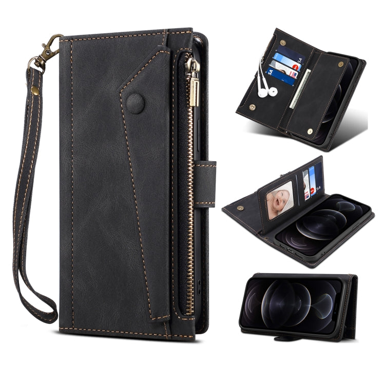 Retro Frosted Horizontal Flip Leather Case with Holder & Card Slot & Wallet & Zipper Pocket & Lanyard, For Samsung Galaxy S21 5G, For Samsung Galaxy S21+ 5G, For Samsung Galaxy S21 Ultra 5G, For Samsung Galaxy S21 FE 5G, For Samsung Galaxy A52 5G / 4G