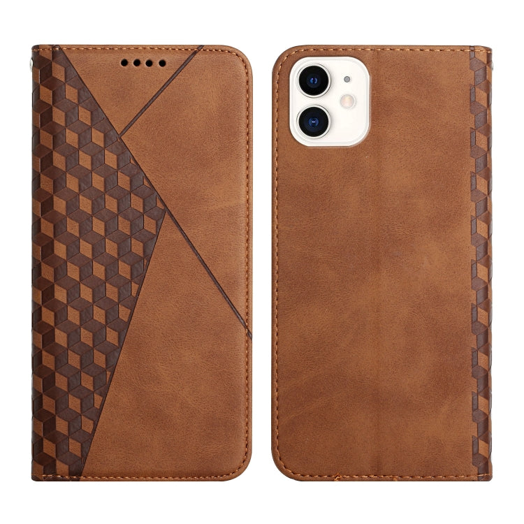 Diamond Pattern Splicing Skin Feel Magnetic Horizontal Flip Leather Case with Card Slots & Holder & Wallet, For iPhone 12 mini, For iPhone 12 / 12 Pro, For iPhone 12 Pro Max, For iPhone 11, For iPhone 11 Pro, For iPhone 11 Pro Max, For iPhone X / XS