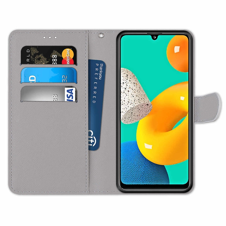 Coloured Drawing Cross Texture Horizontal Flip PU Leather Case with Holder & Card Slots & Wallet & Lanyard, For Samsung Galaxy A22 4G, For Samsung Galaxy A22 5G