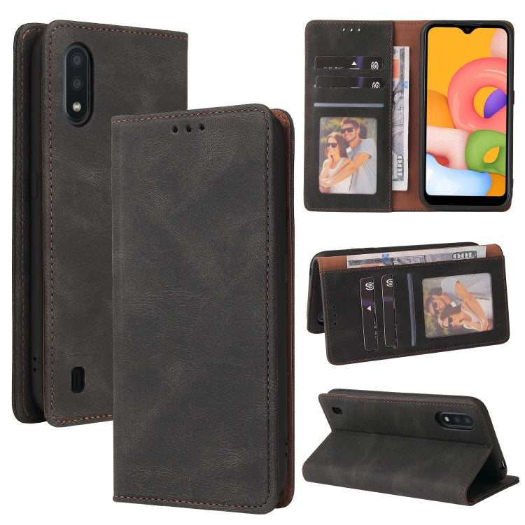 Simple Suction Closure Horizontal Flip Leather Case with Holder & Card Slot & Wallet, For Samsung Galaxy A01 EU Version, For Samsung Galaxy A02, For Samsung Galaxy A02s, For Samsung Galaxy A11 EU Version, For Samsung Galaxy A11 US Version
