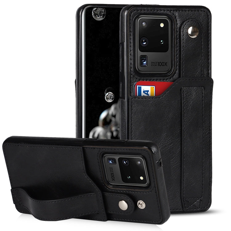 Crazy Horse Texture Shockproof TPU + PU Leather Case with Card Slot & Wrist Strap Holder, For Samsung Galaxy S20 Ultra, For Samsung Galaxy Note20, For Samsung Galaxy Note20 Ultra, For Samsung Galaxy A82 5G, For Samsung Galaxy A72 5G / 4G