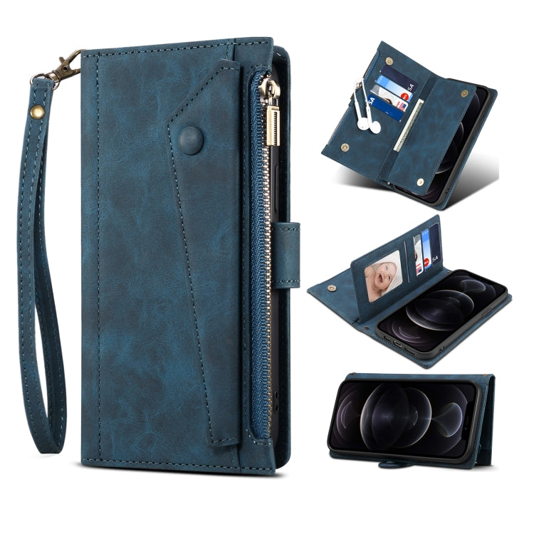 Retro Frosted Horizontal Flip Leather Case with Holder & Card Slot & Wallet & Zipper Pocket & Lanyard, For Samsung Galaxy A42 / M42 5G