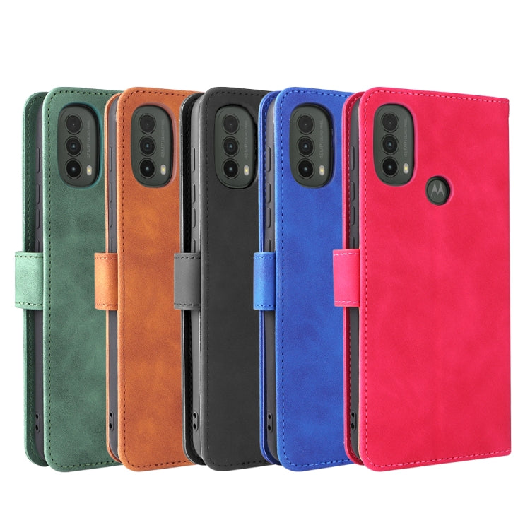 Skin Feel Magnetic Horizontal Flip Phone Leather Case with Holder & Card Slots & Wallet, For Motorola Moto E20 / E30 / E40