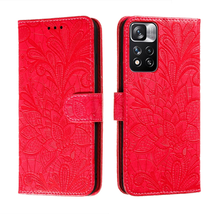 Lace Flower Leather Phone Case with Holder & Card Slots & Wallet & Photo Frame, For Samsung Galaxy S22 5G, For Samsung Galaxy S22 Ultra 5G, For Samsung Galaxy S22+ 5G, For Xiaomi Redmi Note 11, For Xiaomi Redmi Note 11 Pro