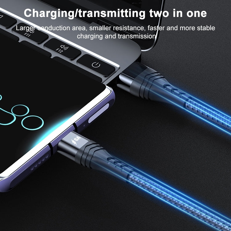 ADC-005 6A USB to USB-C / Type-C Weave Fast Charging Data Cable, 0.5m, 3m