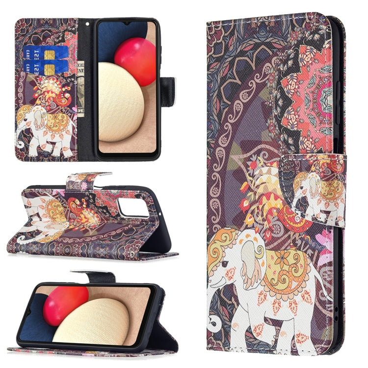 Colored Drawing Leather Phone Case, For Samsung Galaxy A03s 166mm