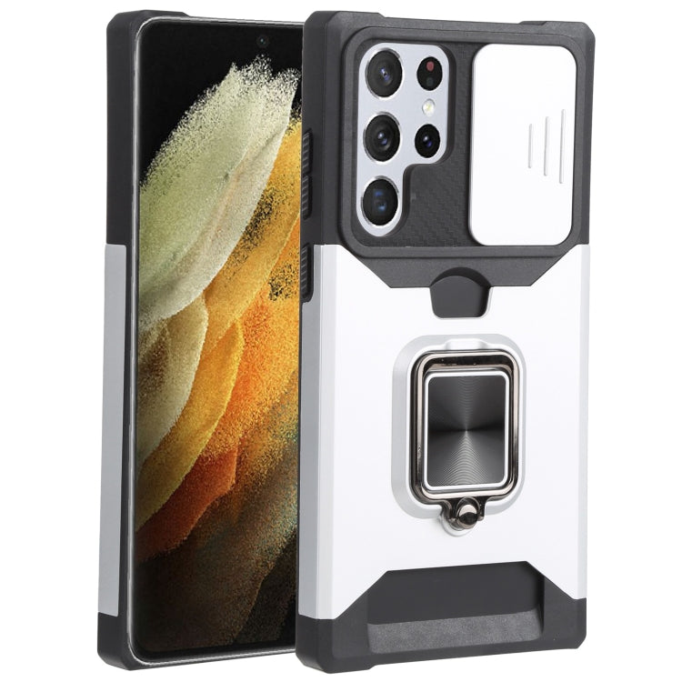 Sliding Camera Cover Design PC + TPU Shockproof Phone Case with Ring Holder & Card Slot, For Samsung Galaxy A13 5G, For Samsung Galaxy S22 5G, For Samsung Galaxy S22+ 5G, For Samsung Galaxy S22 Ultra 5G