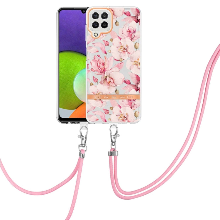 Flowers Series TPU Phone Case with Lanyard, For Samsung Galaxy A22 4G, For Samsung Galaxy A22 5G, For Samsung Galaxy A32 4G, For Samsung Galaxy A32 5G, For Samsung Galaxy A33 5G, For Samsung Galaxy A52 5G / 4G, For Samsung Galaxy A53 5G