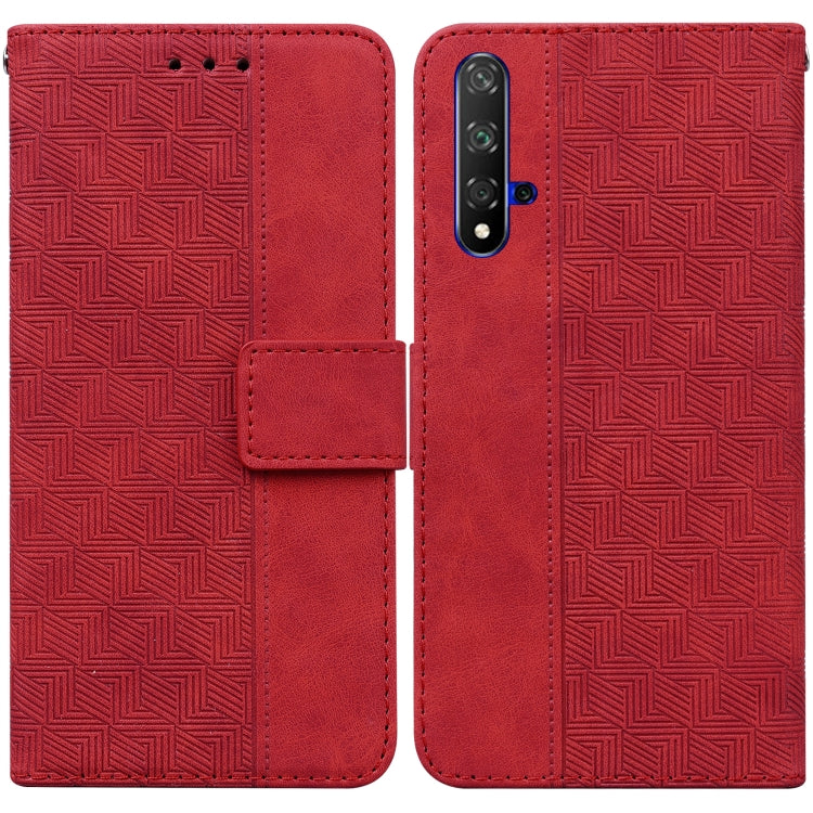 Geometric Embossed Leather Phone Case, For Huawei P smart 2021 / Y7a, For Huawei P50, For Huawei P50 Pro, For Honor 20 / Huawei nova 5T