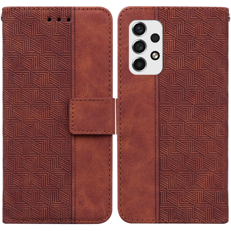 Geometric Embossed Leather Phone Case, For Samsung Galaxy A33 5G, For Samsung Galaxy A40, For Samsung Galaxy A50 / A30s / A50s, For Samsung Galaxy A53 5G, For Samsung Galaxy A70 / A70s, For Samsung Galaxy A73 5G, For Samsung Galaxy M30s / M21