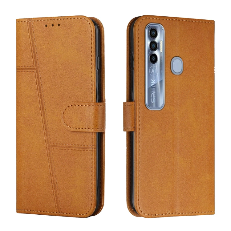 Stitching Calf Texture Buckle Leather Phone Case, For Tecno Camon 17P, For Tecno Camon 17 Pro, For Tecno Camon 18 / 18P, For Tecno Camon 18 Premier, For Tecno Pop 5 LTE, For Tecno Pova 2, For Tecno Pova Neo, For Tecno Spark 7 Pro