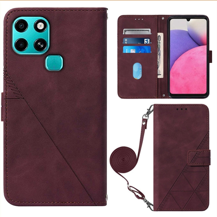 Crossbody 3D Embossed Flip Leather Phone Case, For Tecno Phantom X, For Infinix Hot 11 Play, For Infinix Hot 11S NFC X6812B, For Infinix Note 11, For Infinix Note 11 Pro, For Infinix Note 11i, For Infinix Note 11S, For Infinix Smart 6