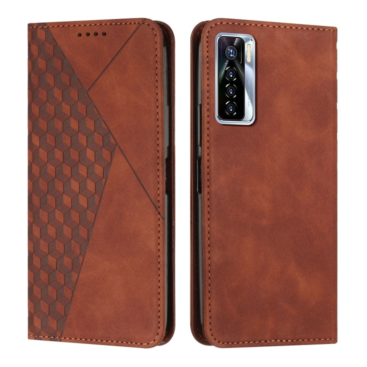 Diamond Splicing Skin Feel Magnetic Leather Phone Case, For Tecno Camon 17P / 17 Pro, For Tecno Camon 18P / 18, For Tecno Camon 18 Premier, For Tecno POP 5 LTE, For Tecno Pova 2, For Tecno Pova Neo, For Tecno Spark 7, For Tecno Spark 8P