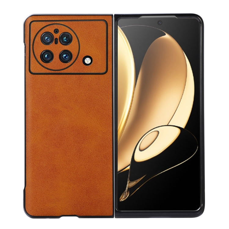 Accurate Hole Two-color Calf Texture PU Phone Case, For vivo X Fold