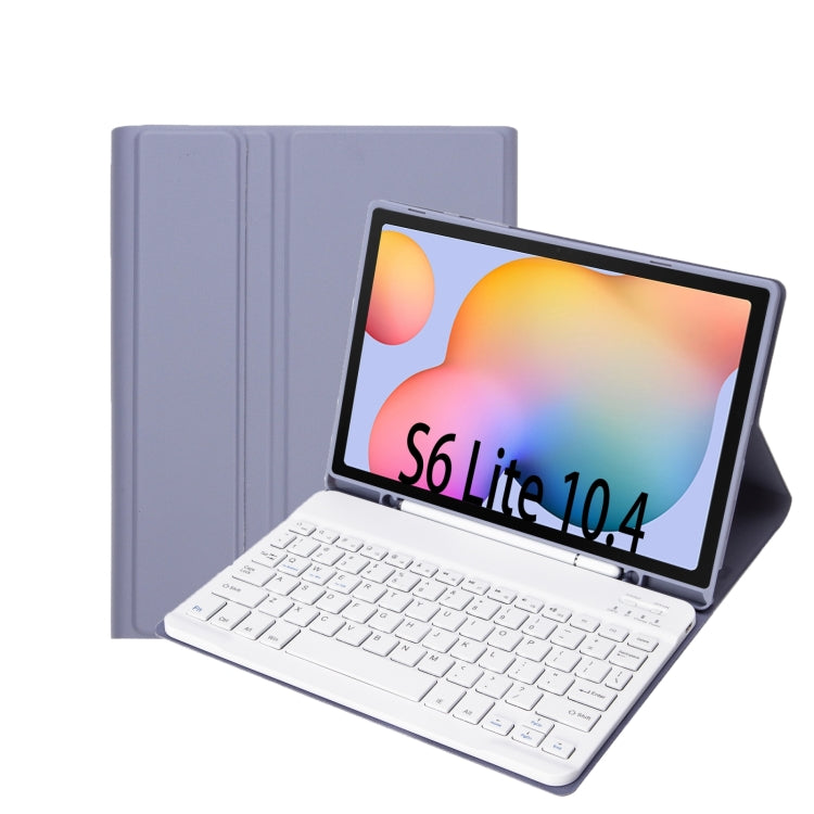 A610B Candy Color Bluetooth Keyboard Leather Case with Pen Slot, For Samsung Galaxy Tab S6 Lite