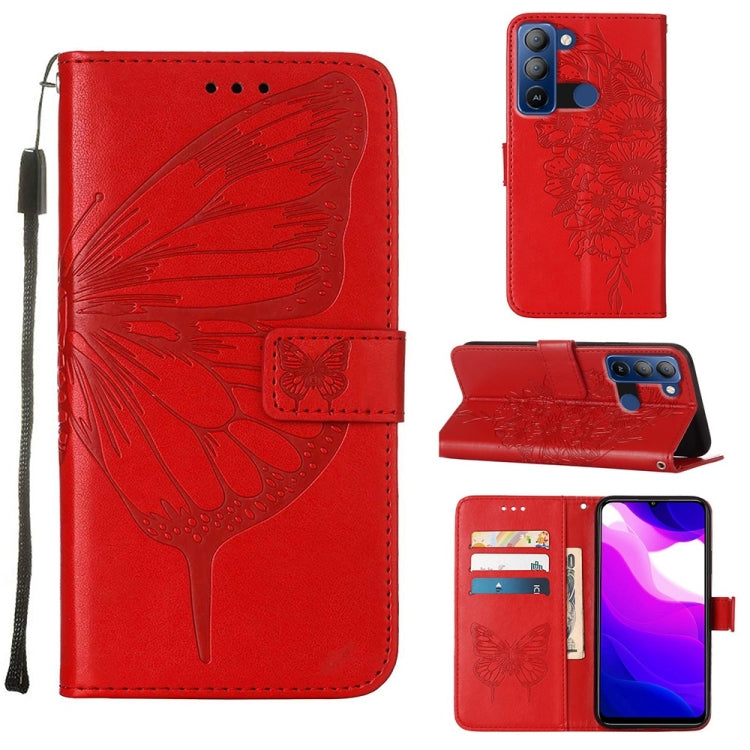 Embossed Butterfly Leather Phone Case, For Tecno Camon 17 Pro, For Tecno Camon 18 Premier, For Tecno Camon 18i, For Tecno Camon 18P / 18, For Tecno Pop 5 Go, For Tecno Pop 5 LTE