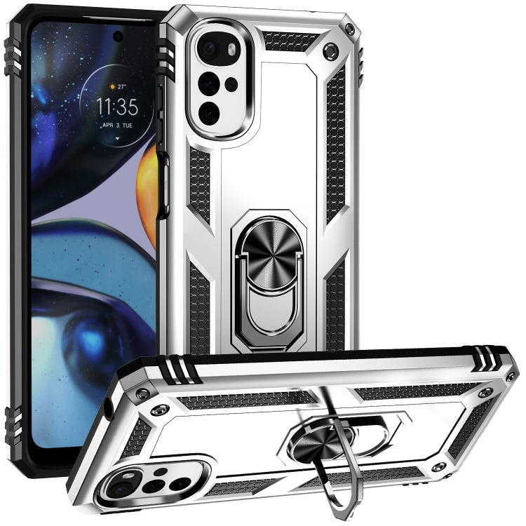 Shockproof TPU + PC Holder Phone Case, For Motorola Moto G 5G 2022, For Motorola Moto G22